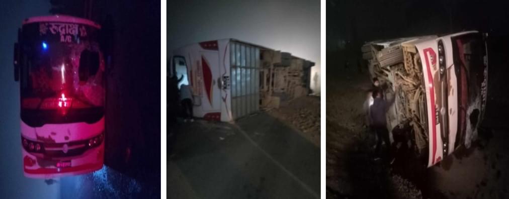 काठमाडौ हिंडेको रात्रीबस दुर्घटना