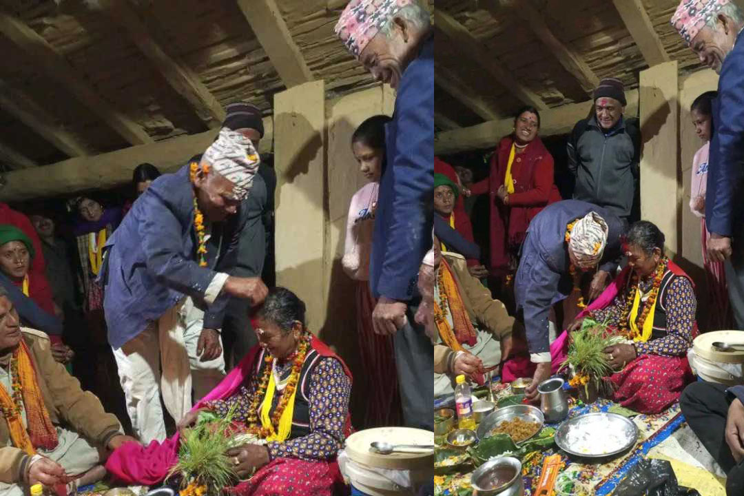 ८० वर्षका दुलाहा र ७० वर्षकी दुलही, छोराछोरीले गराईदिए बिहे