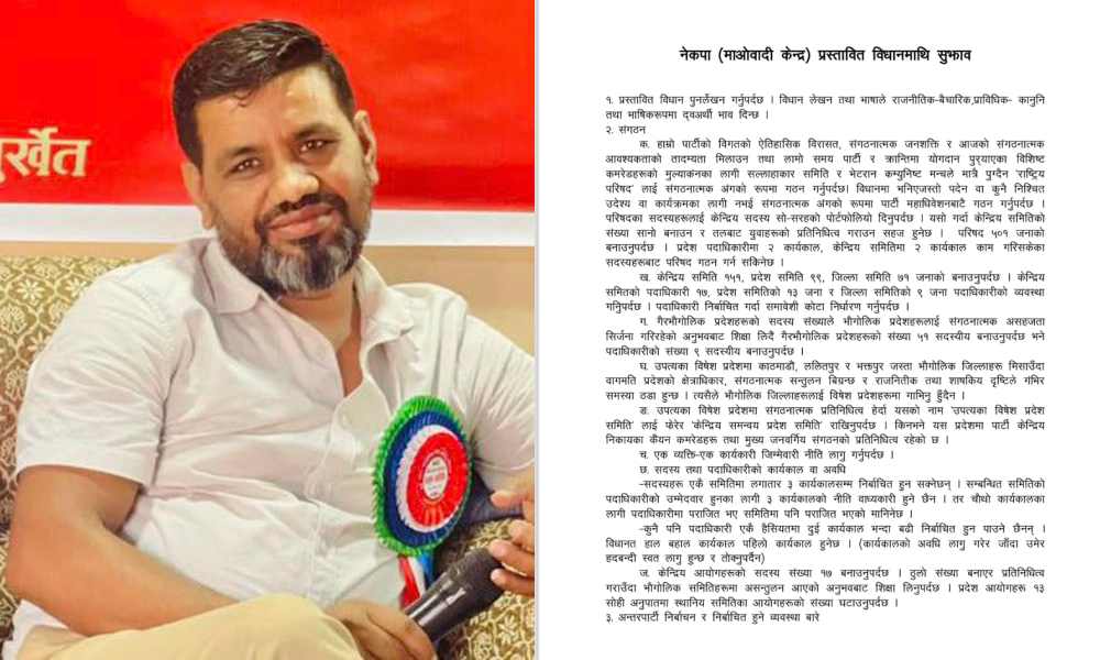 दीपशिखाको प्रस्ताव- मस्यौदा विधान पुनर्लेखन गरौँ, परिवारका सदस्य सचिवालयमा नियुक्ति गर्ने प्रवृत्ति रोकौंं