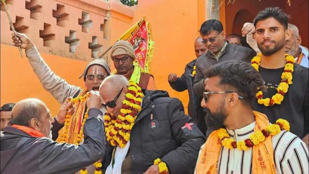 १४ महिना जेल बसेर छुटेका मानमहन्त वैष्णवको भव्य स्वागत