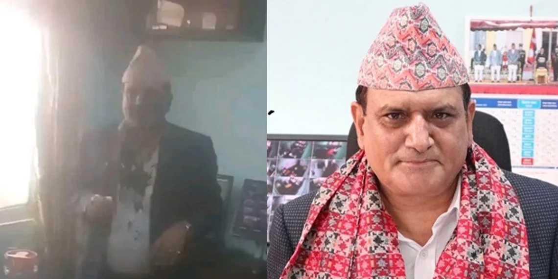 भूमि व्यवस्था विभागका महानिर्देशकलाई कार्यकक्षमै मोसो