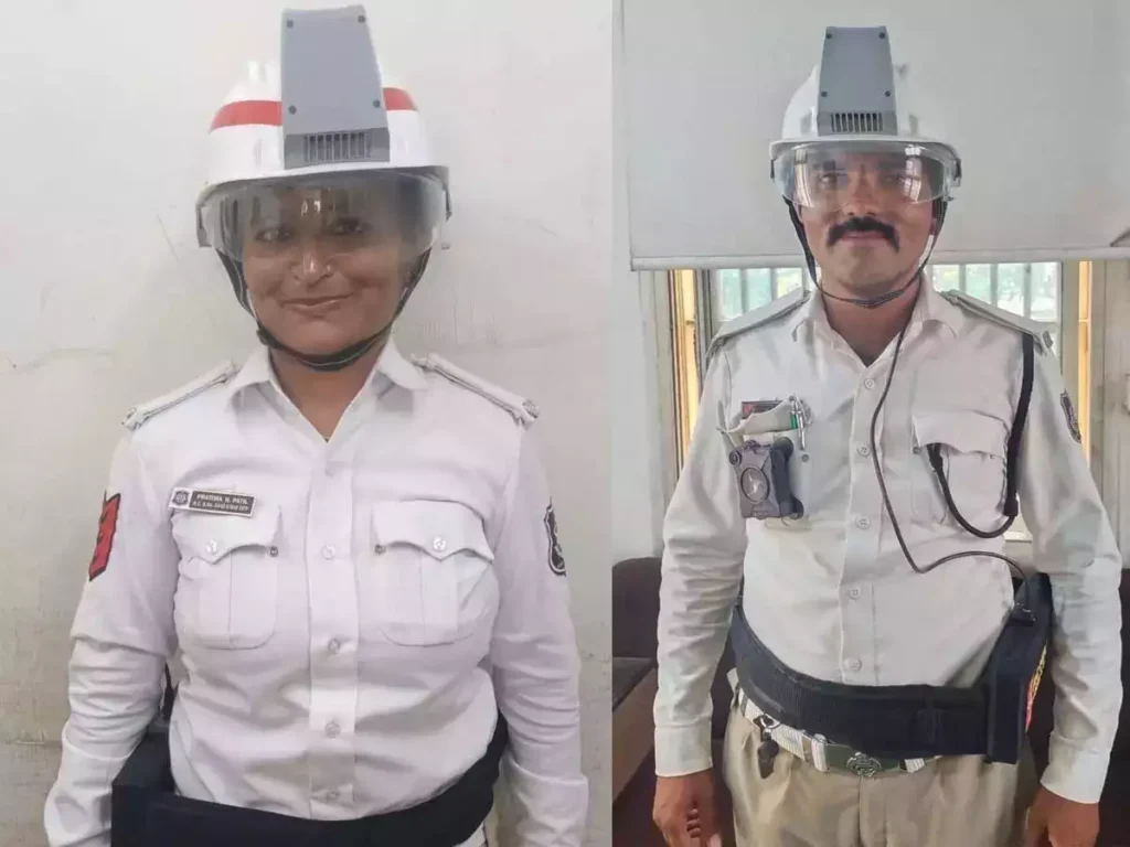 गर्मीमा खटिने ट्राफिक प्रहरीलाई ‘एसी’वाला हेल्मेट