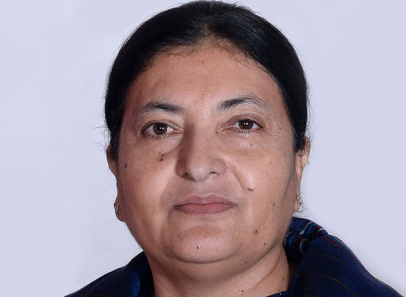 एमालेको राष्ट्रिय गौरव पदकबाट सम्मानित हुदै पूर्वराष्ट्रपति भण्डारी
