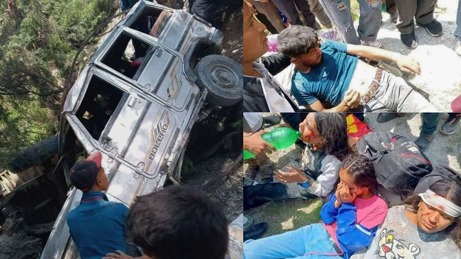 यसरी भयो विद्यार्थी लिएर रारा घुम्न जाँदै गरेको जीप दुर्घटना