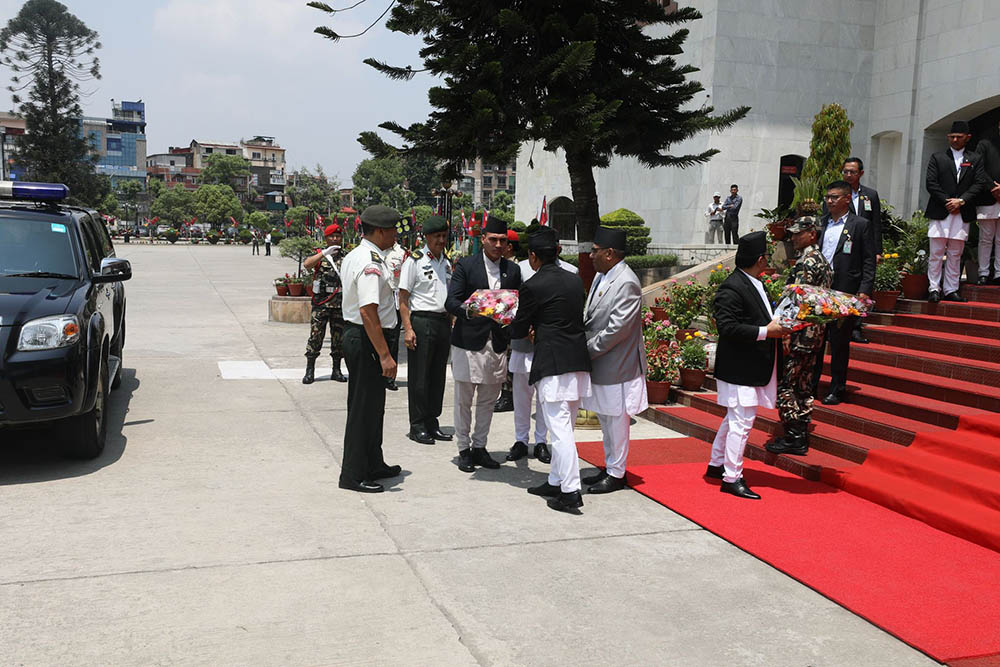 संसद भवनमा राष्ट्रपतिको स्वागतको रिहर्सल