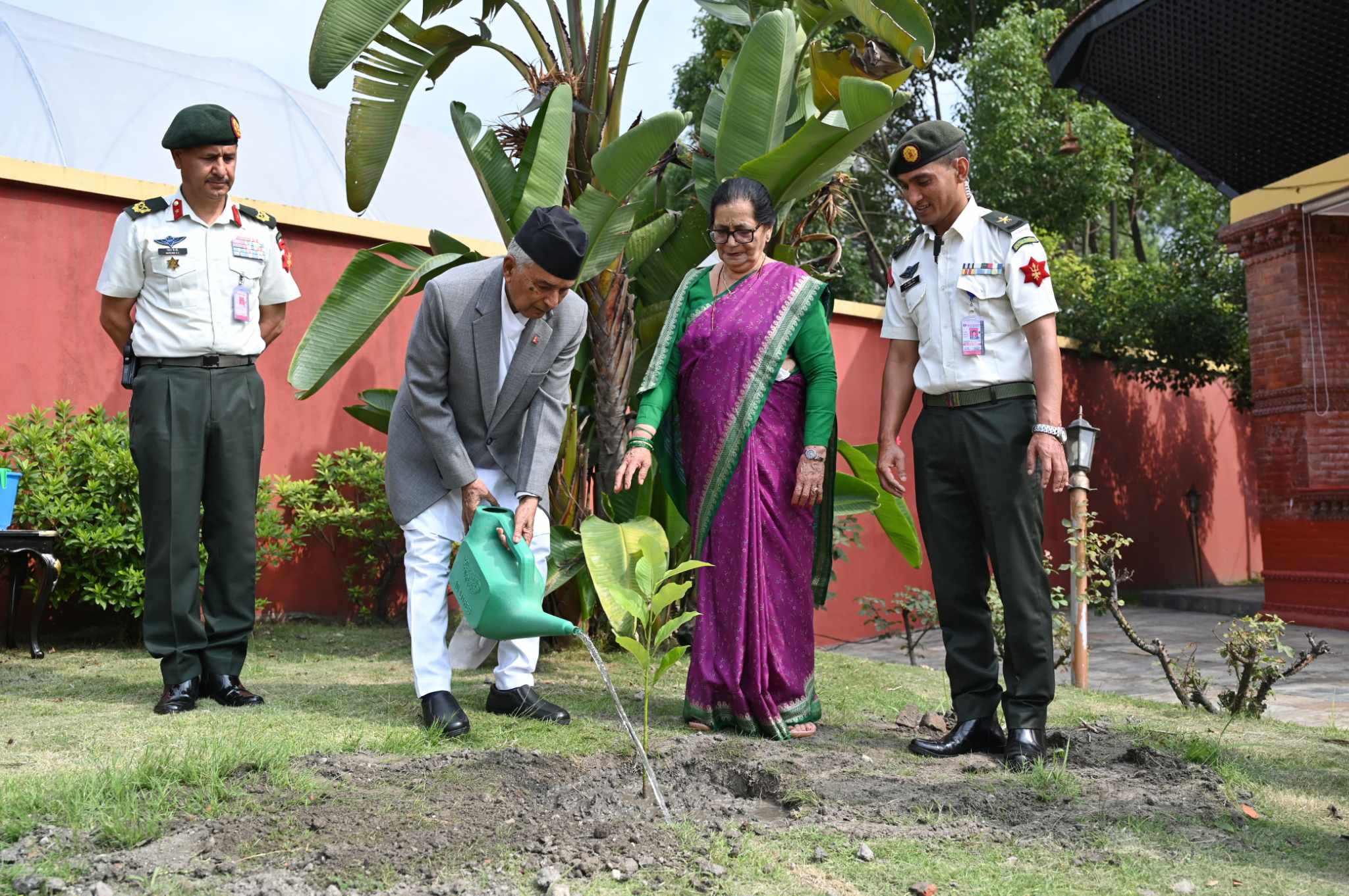 शीतल निवासमा राष्ट्रपतिले रोपे पलाँस