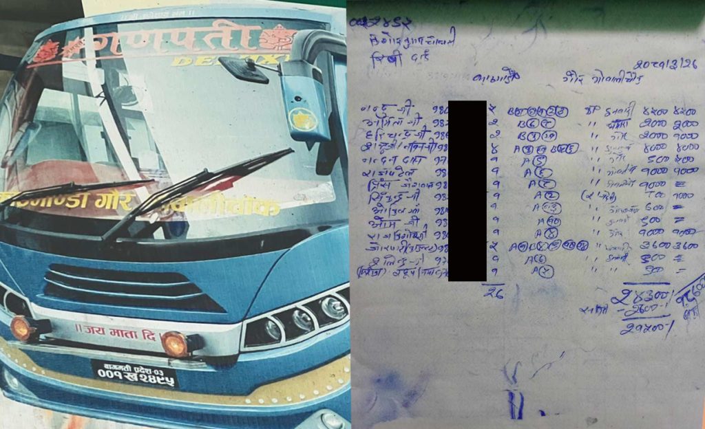 पहिरोमा बेपत्ता गणपति डिलक्सका ३१ जना यात्रु मध्ये ३ जना सकुशल