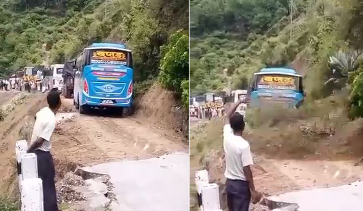 काठमाडौं आइरहेको यात्रु बसमाथि पहिरो खस्यो…