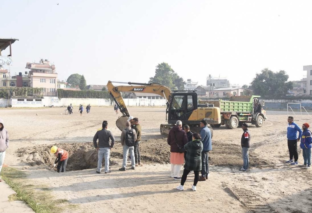 बालेनले सुरु गरे सानो गौचरन रंगशाला पुनर्निर्माणको काम, २०८२ चैत मसान्तभित्रै सकिने