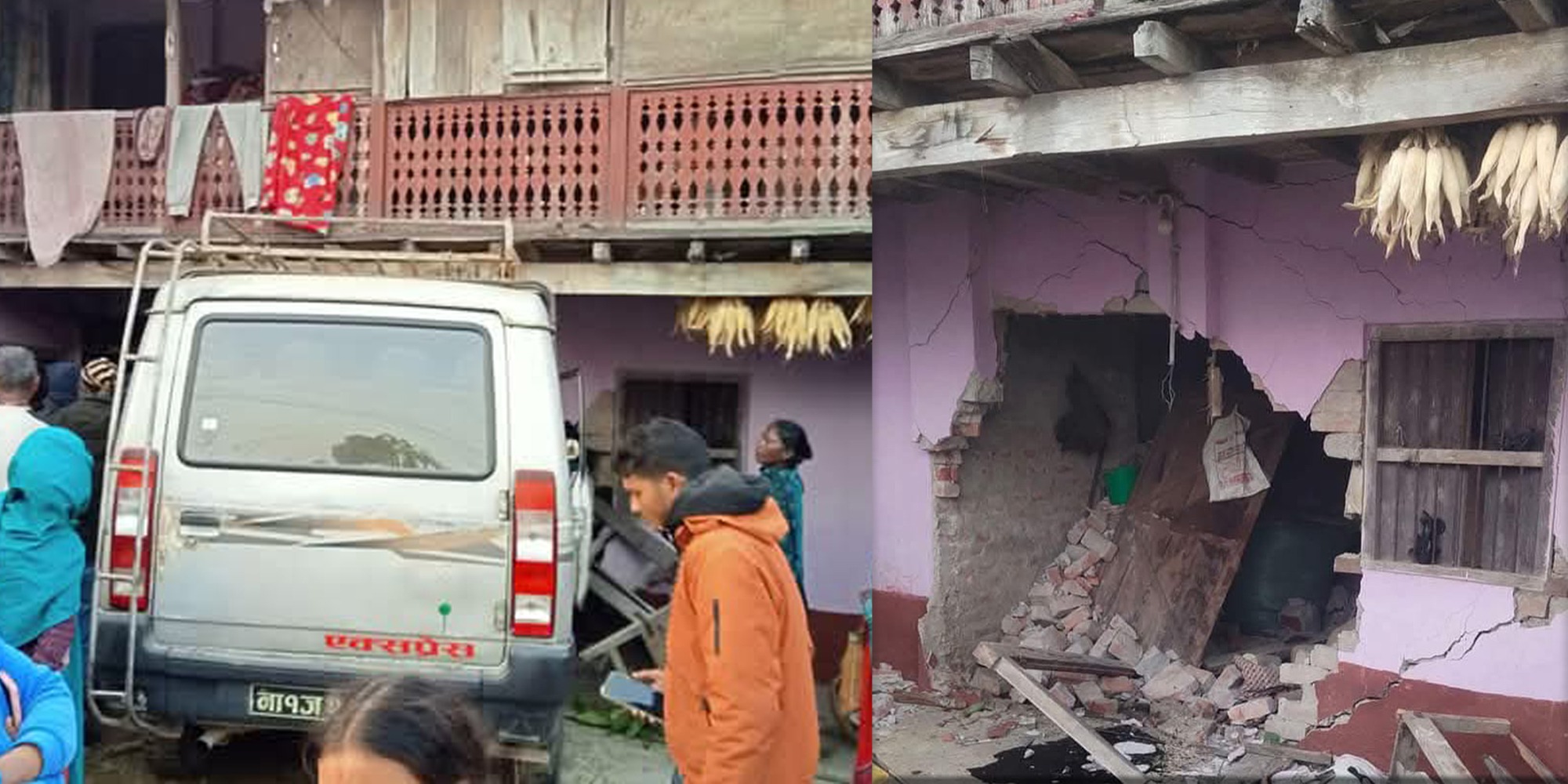यसरी मापसे गरेका चालकले टाटा सुमो घर भित्रै छिराएपछि