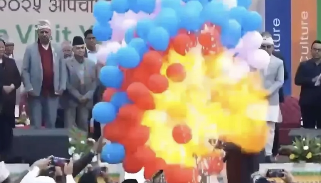भ्रमण वर्ष उद्घाटनमा आगलागी घटना : हाइड्रोजन बलुन भरेका व्यक्ति पक्राउ
