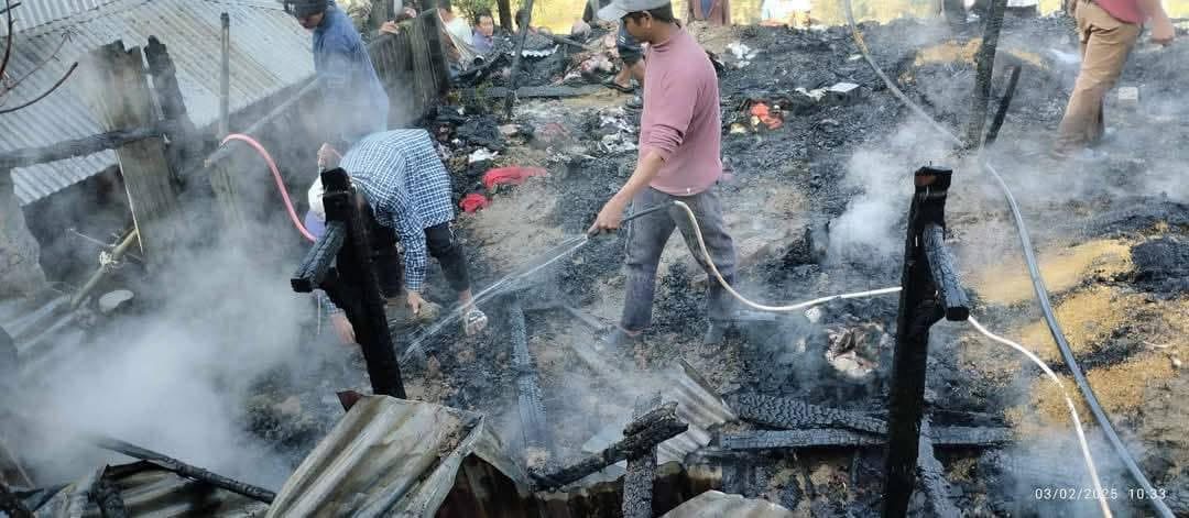 शिवपुरीमा विद्युत चुहावटका कारण आगलागी, लाखौंको क्षति