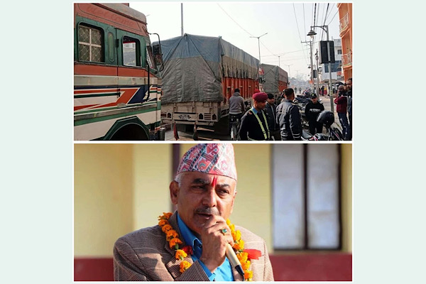 मन्त्रीको गाडीलाई साइड नदिएको भन्दै तीन ट्रक चालकलाई कारबाही