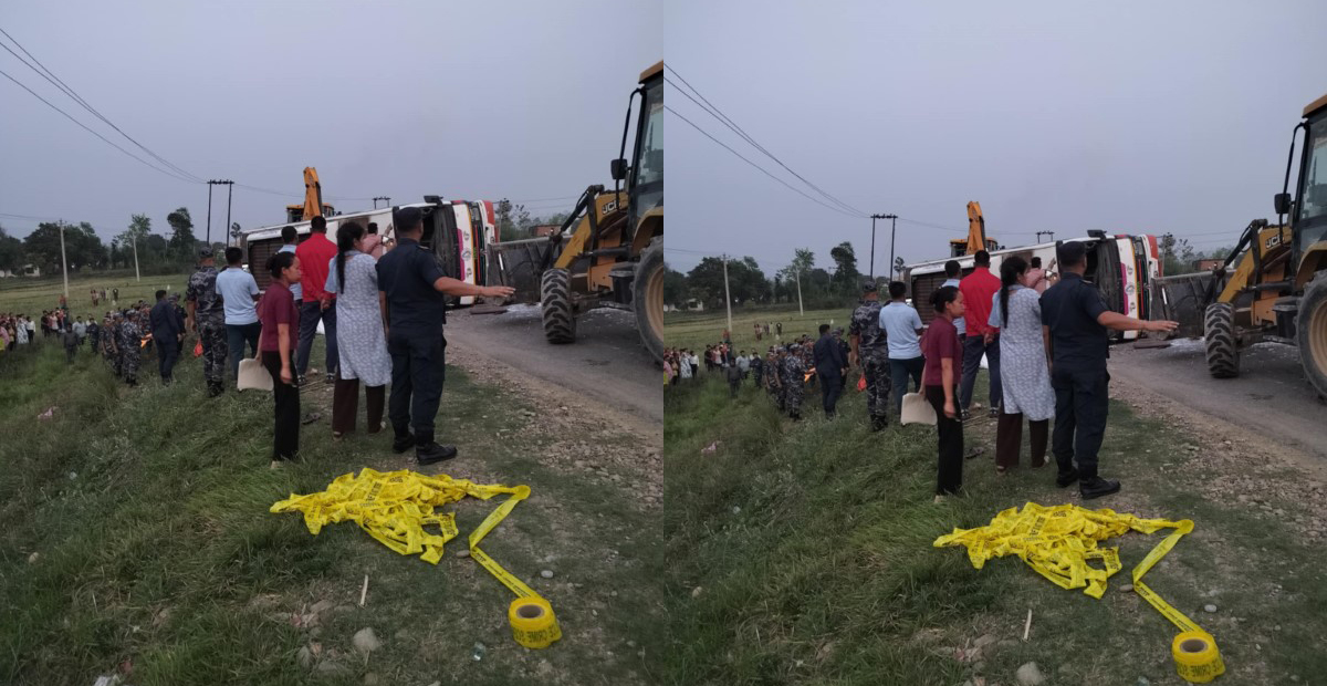 बस दुर्घटना हुँदा दुई जनाको मृत्यु