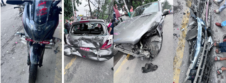 यसरी गौशालामा आठ सवारी एक आपसमा ठोक्किएपछि…