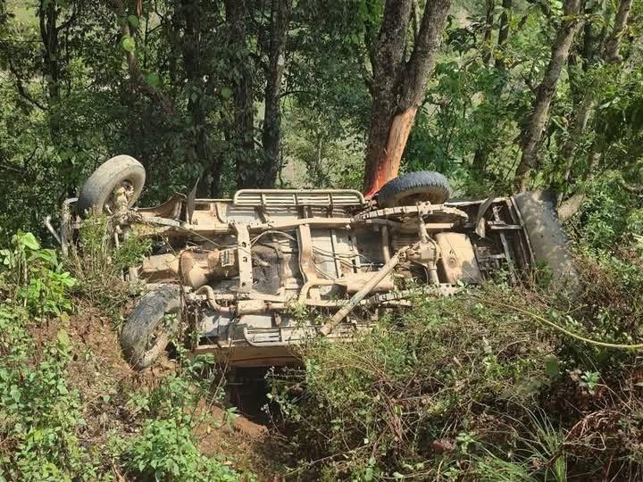 सातबासमा जीप दुर्घटना हुँदा १३ जना घाइते