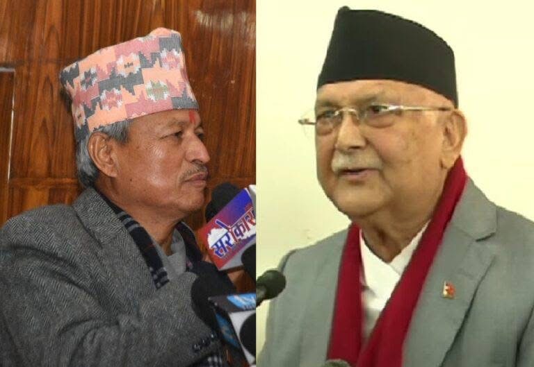 प्रधानमन्त्री ओलीलाई ‘झोले’ भन्दै भीम रावलले फर्काए जवाफ