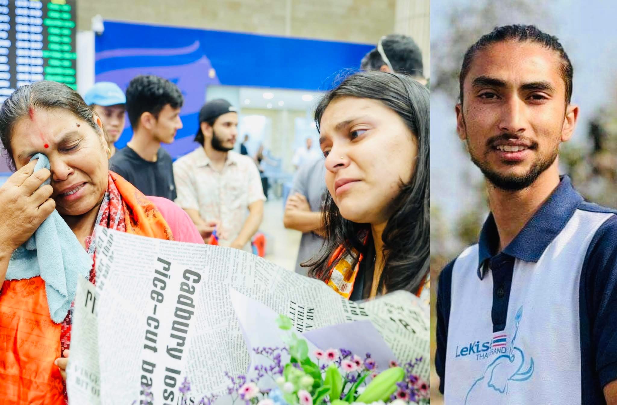 इजरायल पुगेर विपिनकी आमा र बहिनिले भक्कानिँदै भने, ‘म मेरो छोरो विपिनलाई लिन आएकी हुँ’