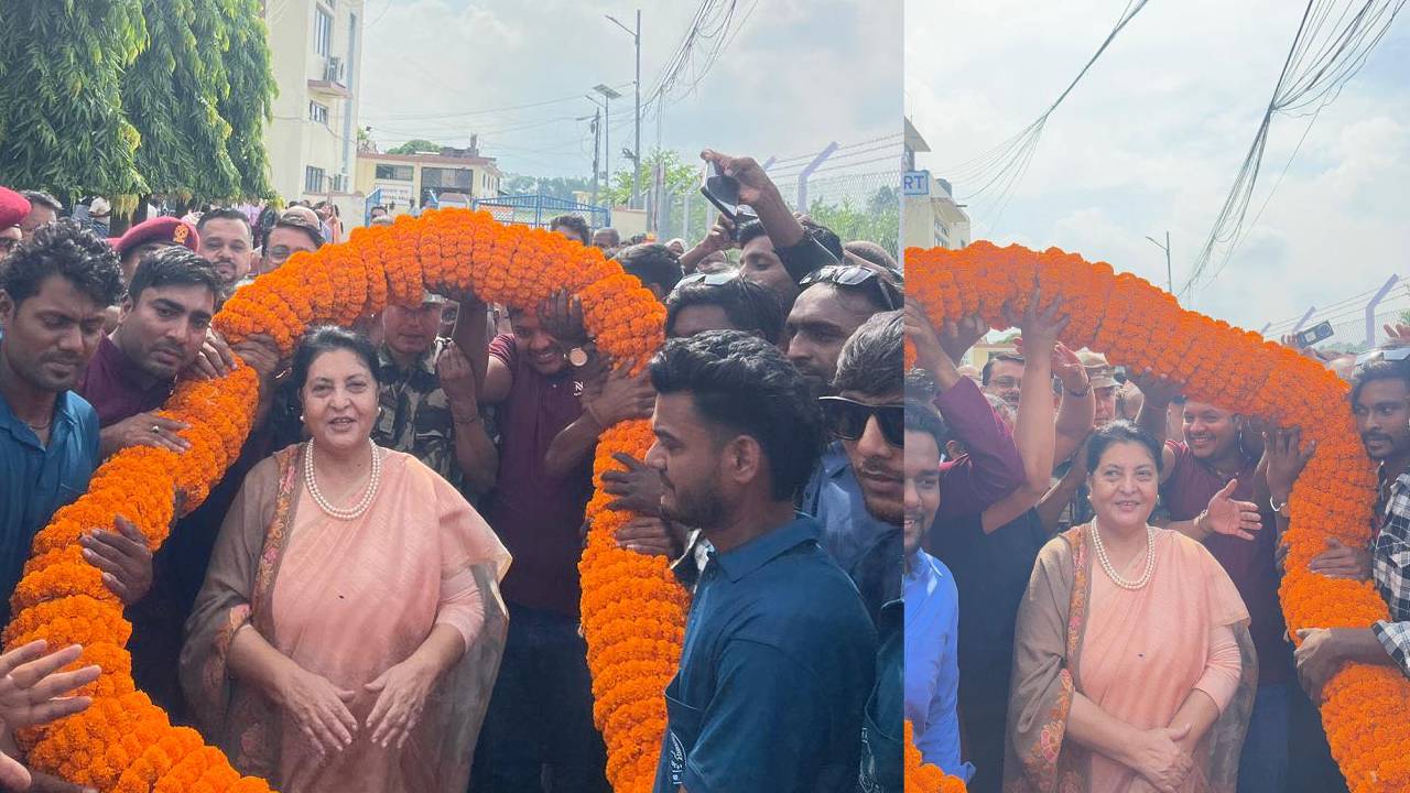 विद्या भण्डारी वीरगंजमा, सिमरामा स्वागत गर्न एमालेका को को नेता गए ?