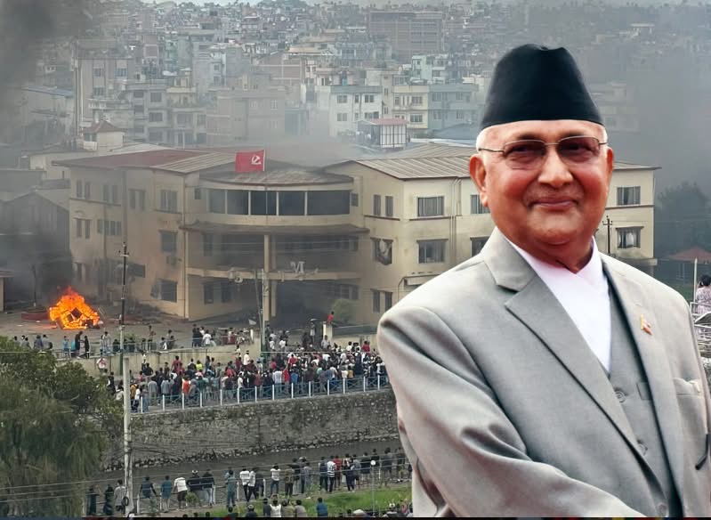 जलाइएको नेकपा एमालेको केन्द्रिय कार्यालयको पुननिर्माण गर्न विदेशमा रहेका नेपाली युवाहरूले सहयोग गर्ने