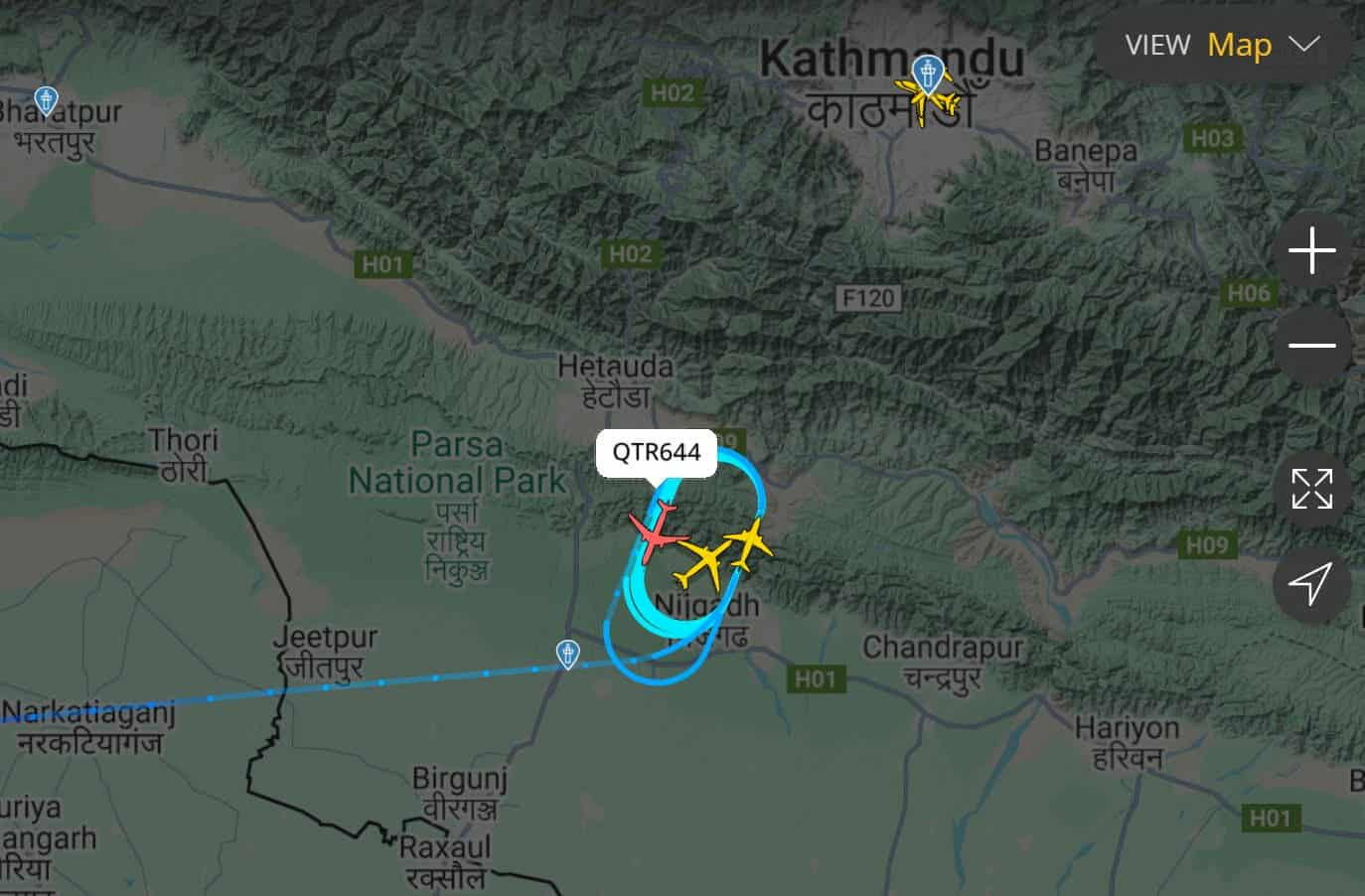 काठमाडौ आएको फ्लाई दुबईको जहाज लखनउ डाइभर्ट