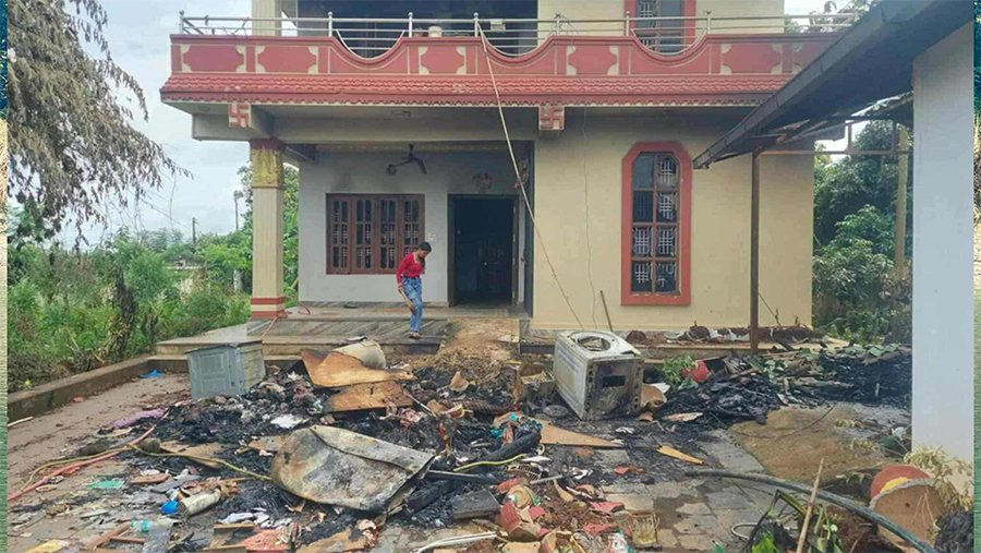 गाउँपालिका अध्यक्षको घर जलाएको आरोपमा तरूण दल क्षेत्रीय अध्यक्षसहित ४ जना पक्राउ