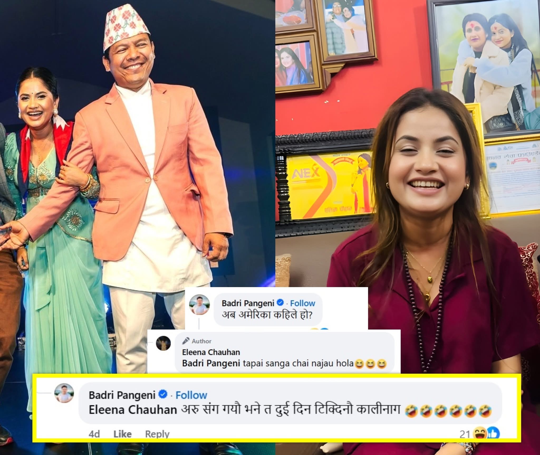 बद्रि पंगेनीले एलिना चौहानलाई ‘कालीनाग’ भनेपछि …