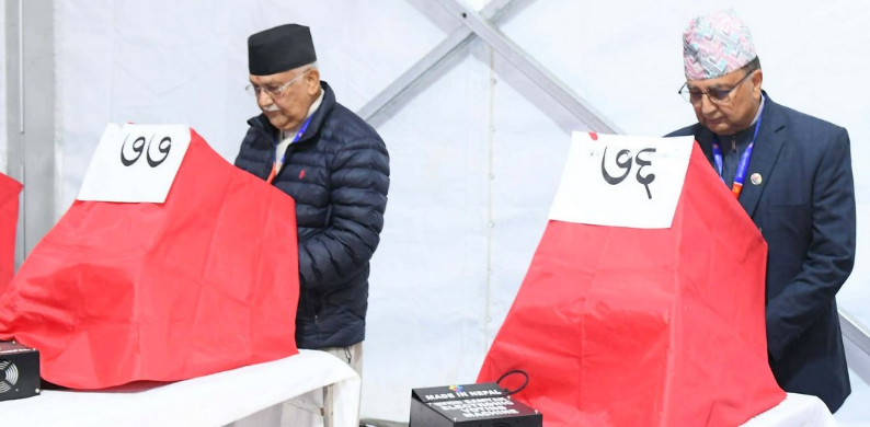 ओलीले १५७ मतका साथ अग्रता लिइरहँदा ईश्वर पोखरेलको ६७  मत