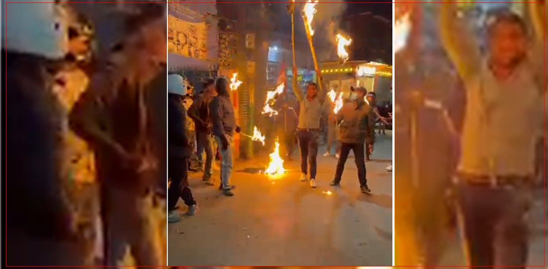 कोटेश्वरमा रांको बालेर लाग्यो गगन थापा मुर्दाबादको नारा