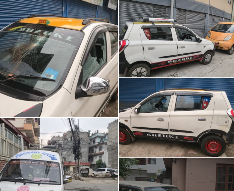 प्रचण्डको नाम लिँदै ८ वटा गाडीमा तोडफोड
