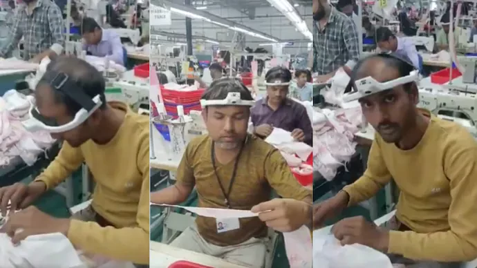 टाउकोमा क्यामेरा बाँधेर एआईलाई काम सिकाउँदै मजदुर