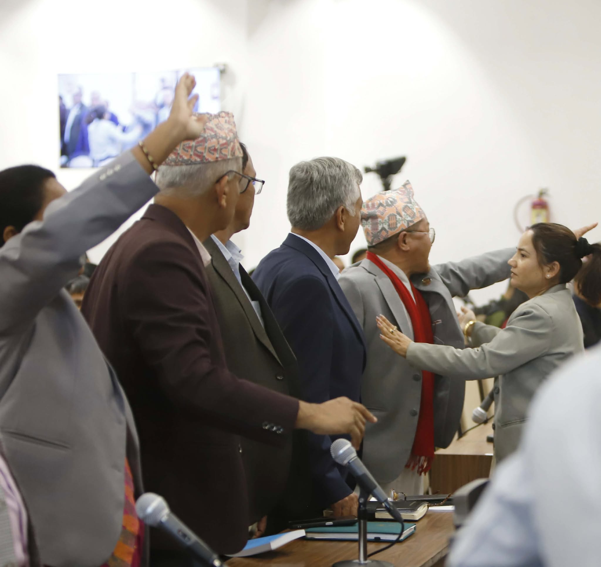संसद्‍मा नरेन्द्र केरुङले पाखुरा सुर्केपछि हंगामा