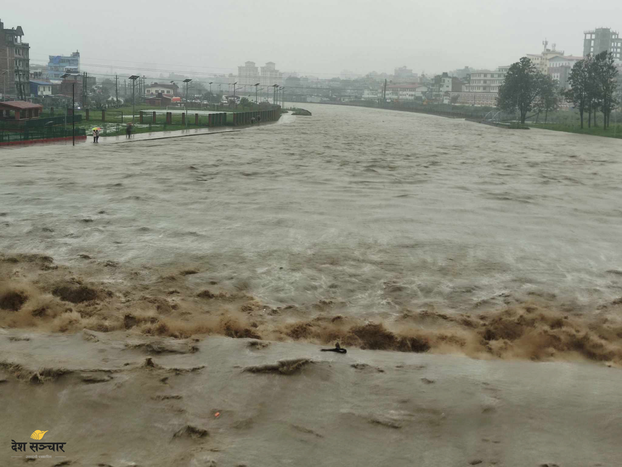 बागमती नदीको गौरीघाटमा जलसतहले सतर्कता तह पार गर्‍यो, उच्च सतर्कता अपनाउन आग्रह